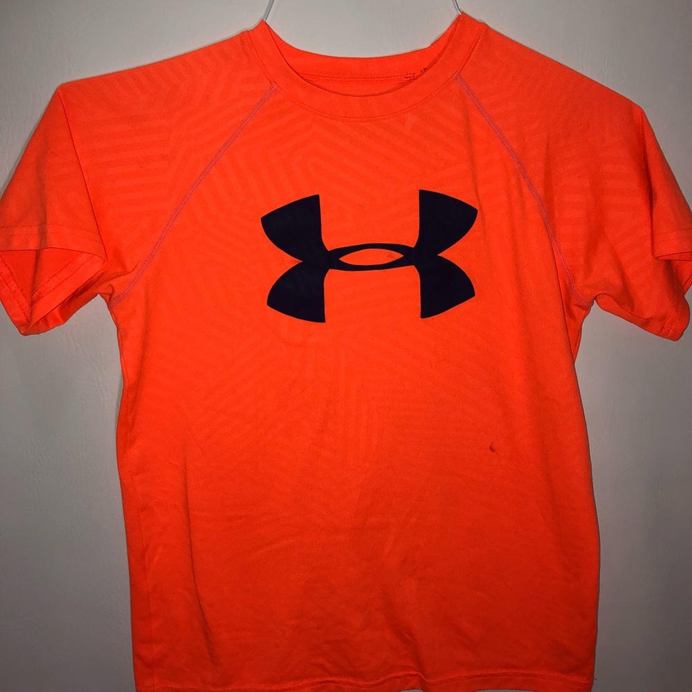 Under Armour Boys Orange Dry Fit Loose Shirt